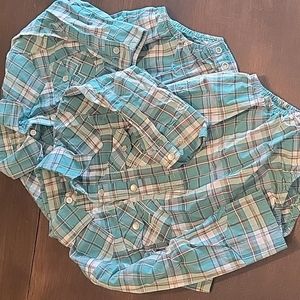 Set of 2 Matching Plaid Wrangler Onsies